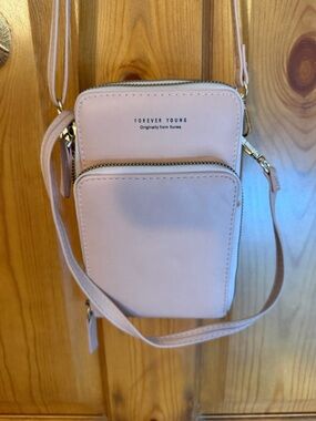 Forever Young Blush Pink Dual-Zip Crossbody Bag